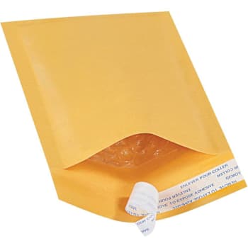 Box Partners 4 X 8" Kraft #000 Self-Seal Bubble Mailers Case Of 500