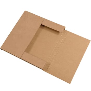 Box Partners 10 1/4 X 10 1/4 X 1" Kraft Easy-Fold Mailers Package Of 50