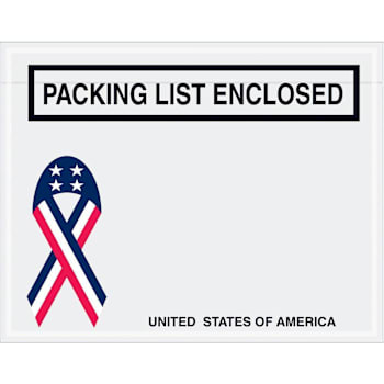 Box Partners 7 X 5 1/2" U.s.a. Ribbon Packing List Enclosed Envlps Case Of 1000