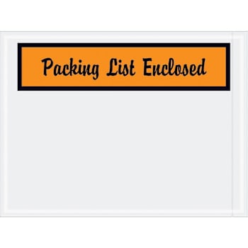 Box Partners 4 1/2 X 6" Orange "Packing List Enclosed" Envelopes Case Of 1000