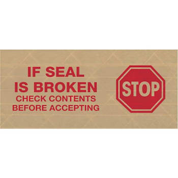 Box Partners 3" X 450' "Stop" Tape Logic #7500 Msgd Water Actvtd Tape Case Of 10