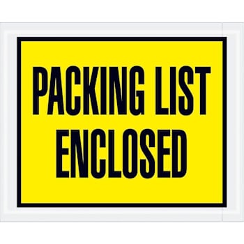 Box Partners 4 1/2 X 5 1/2" Yellow Packing List Enclosed Envelopes Case Of 1000