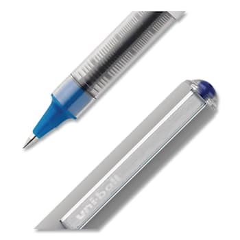Image for Uni-Ball Vision Pen Fine 0.7 Mm Blue Ink Silver/Blue/Clear Brl Package Of 12 from HD Supply