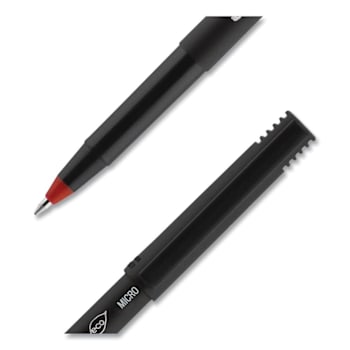Image for Uni-Ball Onyx Rollerball Pen Extra-Fine 0.5 Mm Red Ink Black/Red Package Of 12 from HD Supply