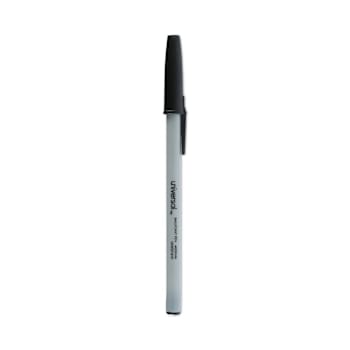 Universal Ballpoint Pen Stick Medium 1 Mm Black Ink Gray/Black Brl Package Of 12