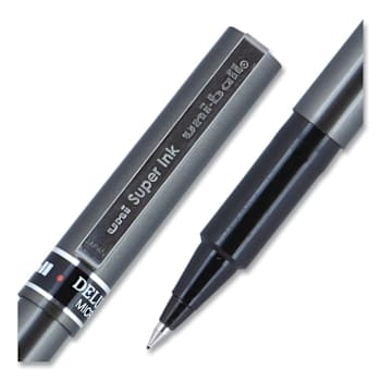 Image for Uni-Ball Rollerball Pen Extra-Fine 0.5 Mm Black Ink Gray/Black Brl Package Of 12 from HD Supply