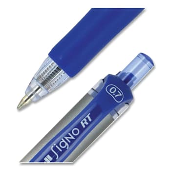 Image for Uni-Ball Signo Gel Pen 0.7 Mm Blue Ink Silver/Blue Brl Package Of 12 from HD Supply