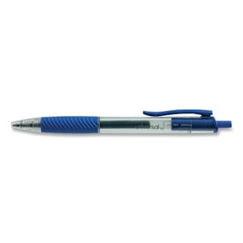 Universal Comfort Grip Gel Pen 0.7 Mm Blue Ink Clear/Blue Brl Package Of 12