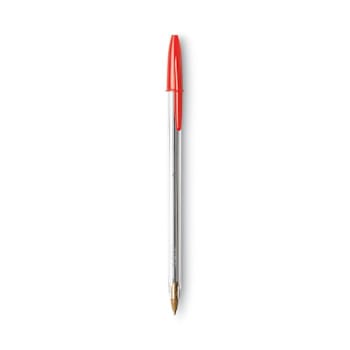 Image for Bic Cristal Xtra Smooth Ballpoint Pen 1 Mm Red Ink Clear Brl Package Of 12 from HD Supply