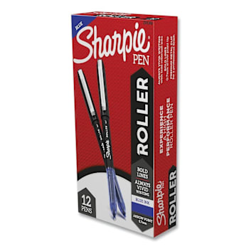 Image for Sharpie Professional Rollerball Pen 0.7 Mm Blue Ink Black/Blue Brl Package Of 12 from HD Supply