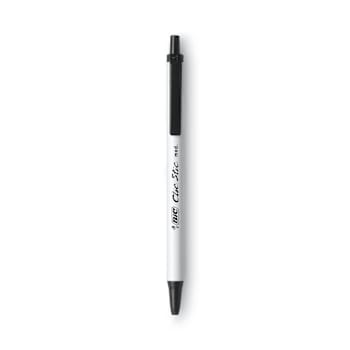 Image for Bic Clic Stic Ballpoint Pen 1 Mm Black Ink White Brl Package Of 12 from HD Supply