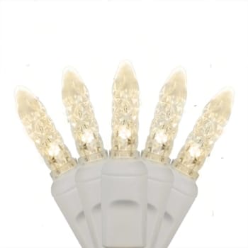 Wintergreen Lighting 70 M5 LED Icicle Lights On White Wire, Warm White, 7'
