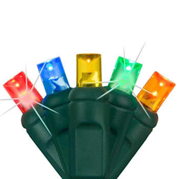 Wintergreen Lighting Softtwinkle 50 LED Christmas Lights, Green Wire, Multicolor