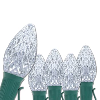 Wintergreen Lighting C7 Opticore LED Christmas String Lights, Cool White, 25'