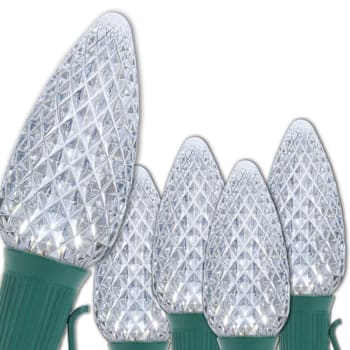 Wintergreen Lighting C9 Opticore LED Christmas String Lights, Cool White, 25'