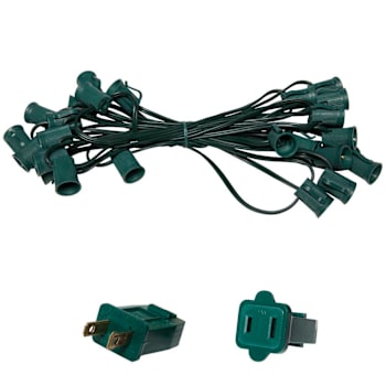 Wintergreen Lighting C9 E17 Light Stringer, Commercial Grade, Green, 25' Length