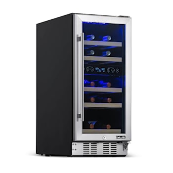 Image for NewAir 15" Built-In 29 Bottle Dual Zone Compressor Wine Fridge, Quiet Operation With Beech Wood Shelves And Recessed Kickplate from HD Supply