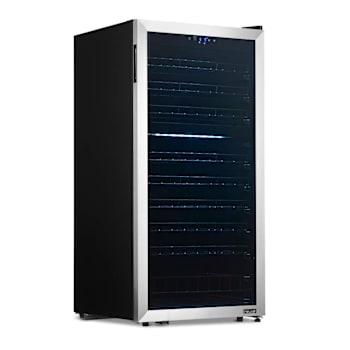 NewAir Freestanding 98 Bottle Dual Zone Compressor Wine Fridge With Low-Vibration Ultra-Quiet Inverter Compressor, Adjustable Ra