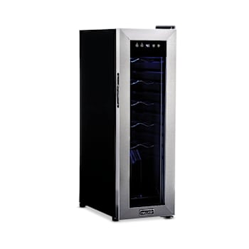 Image for NewAir 12 Bottle Wine Cooler Refrigerator, Freestanding Wine Fridge With Stainless Steel & Double-Layer Tempered Glass Door from HD Supply