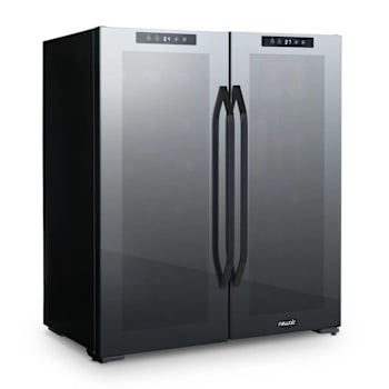 Image for NewAir Shadow Series Wine Cooler Refrigerator 18 Bottles & 59 Cans Dual Temperature Zones, Freestanding Mirrored Wine And Bevera from HD Supply