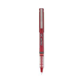 Pilot Precise V7 Rollerball Pen Fine 0.7 Mm Red Ink Red/Clear Brl Package Of 12