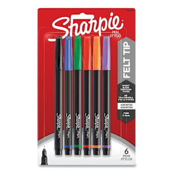 Image for Sharpie Water-Resistant Ink Porous Point Fine 0.4 Mm Asst Ink/Barrl Package Of 6 from HD Supply