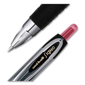 Image for Uni-Ball Signo 207 Gel Fine 0.5 Mm Red Ink Smoke/Black/Red Barrel Package Of 12 from HD Supply