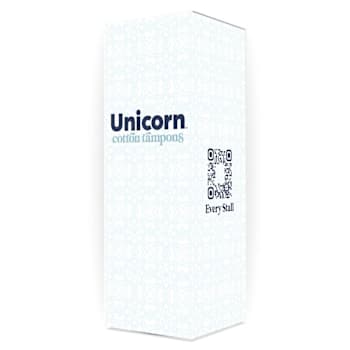 Unicorn Regular Organic Cotton Tampon Cartridge Plant-Based Applicator Case Of 6