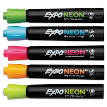 Image for Expo® Neon Windows Dry Erase Marker Package Of 5 from HD Supply