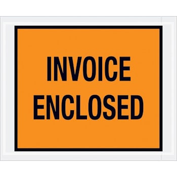 Box Partners 4 1/2 X 5 1/2" Orange "Invoice Enclosed" Envelopes Cs Of 1000