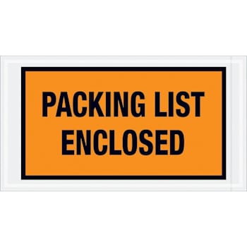 Box Partners 5 1/2 X 10" Orange "Packing List Enclosed" Envelopes Cs Of 1000