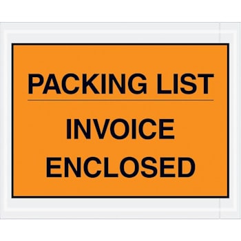 Box Partners 4 1/2 X 5 1/2" Orange "Pckng Lst/Invc Enclsd" Envelopes Cs Of 1000