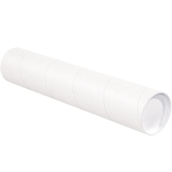 Box Partners 4 X 18" White Tubes With Caps Cs Of 15