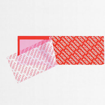 Box Partners 2 X 5 3/4" Red Tape Logic Security Strips On A Roll Cs Of 24