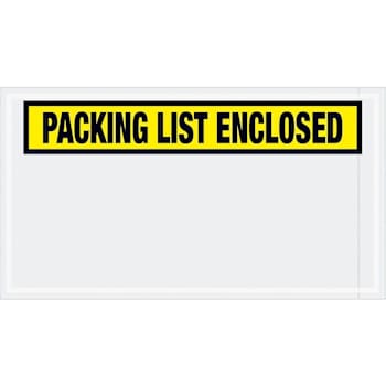 Box Partners 5 1/2 X 10" Yellow "Packing List Enclosed" Envelopes Cs Of 1000
