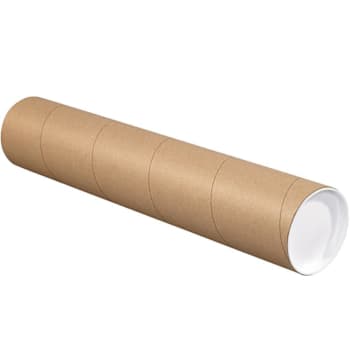Box Partners 4 X 26" Kraft Tubes With Caps Cs Of 15