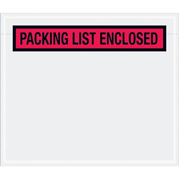 Box Partners 7 X 6" Red "Packing List Enclosed" Envelopes Cs Of 1000