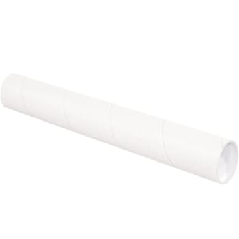 Box Partners 3 X 15" White Tubes With Caps Cs Of 24