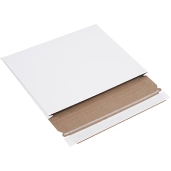 Box Partners 10 X 7 3/4 X 1" White Stayflats Gusseted Mailers Cs Of 100