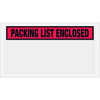 Box Partners 5 1/2 X 10" Red "Packing List Enclosed" Envelopes Cs Of 1000