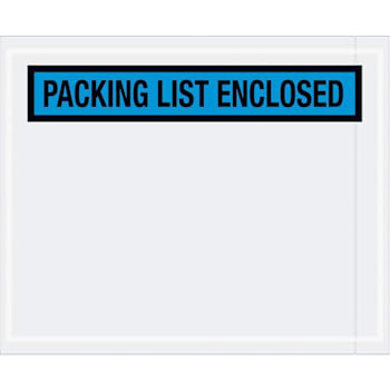 Box Partners 4 1/2 X 5 1/2" Blue "Packing List Enclosed" Envelopes Case Of 1000