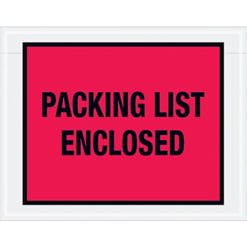 Box Partners 7 X 5 1/2" Red "Packing List Enclosed" Envelopes Case Of 1000