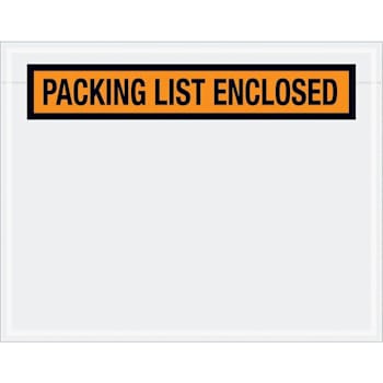 Box Partners 7 X 5 1/2" Orange "Packing List Enclosed" Envelopes Cs Of 1000