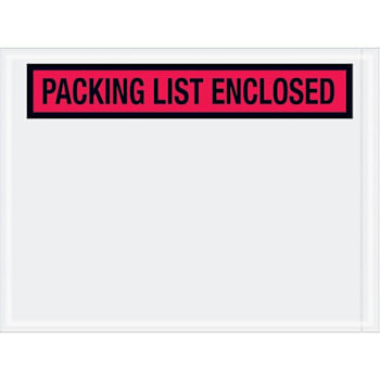 Box Partners 4 1/2 X 6" Red "Packing List Enclosed" Envelopes Cs Of 1000