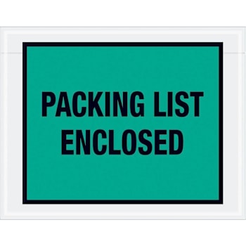 Box Partners 7 X 5 1/2" Green "Packing List Enclosed" Envelopes Cs Of 1000