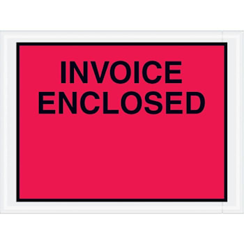 Box Partners 4 1/2 X 6" Red "Invoice Enclosed" Envelopes Cs Of 1000