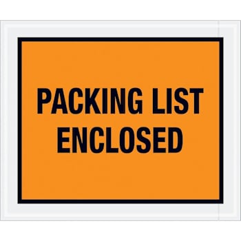 Box Partners 10 X 12" Orange "Packing List Enclosed" Envelopes Cs Of 500