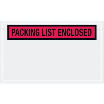 Box Partners 4 1/2 X 7 1/2" Red "Packing List Enclosed" Envelopes Cs Of 1000