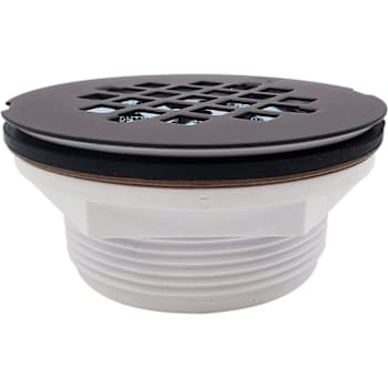 Westbrass 2" No-Caulk PVC Compression Showr Drain 4-1/4" Round Grid Cover Bronze