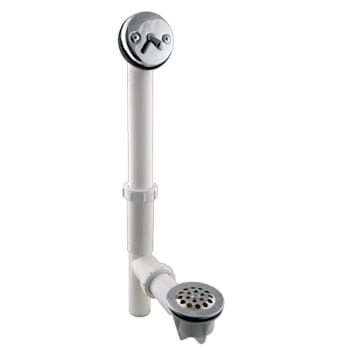 Westbrass White 1-1/2" Tubular Trip Lever Bath Waste Drain Kit In Matte Black